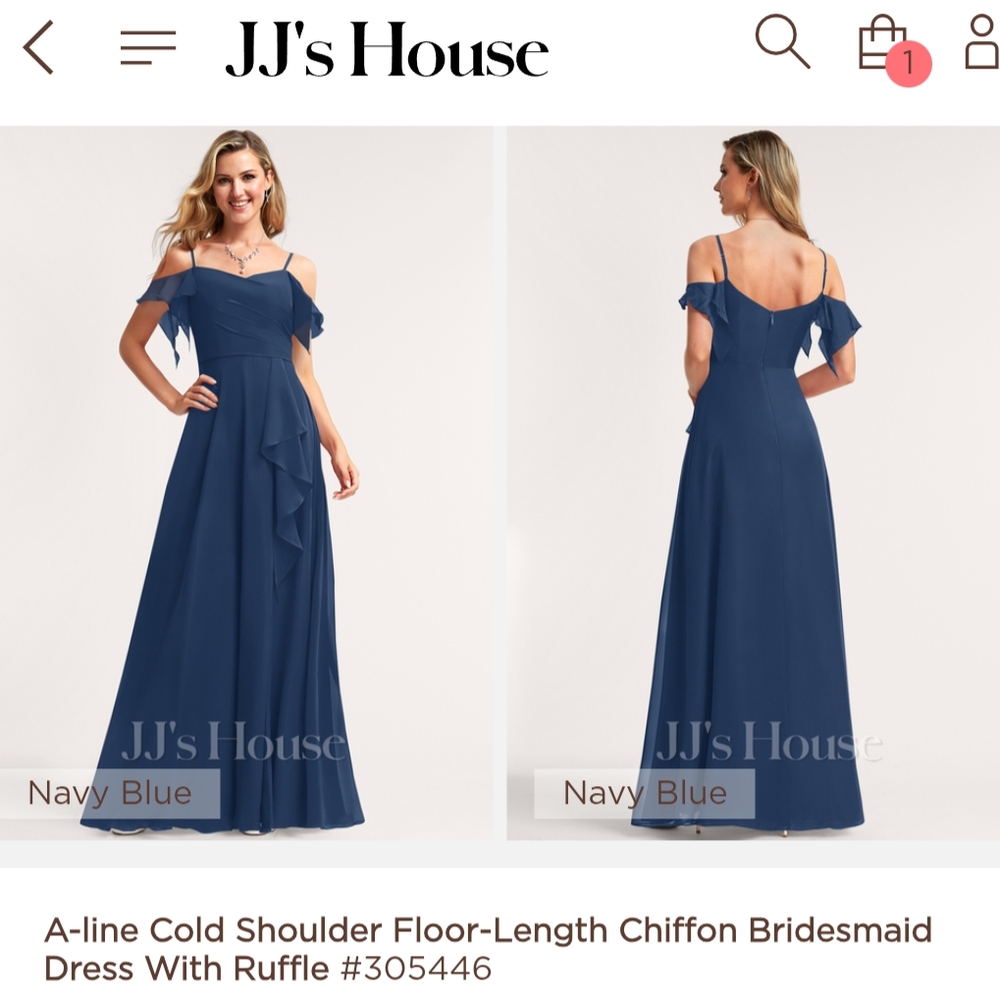 JJs House Blue Asymmetrical Ruffled Maxi Dress